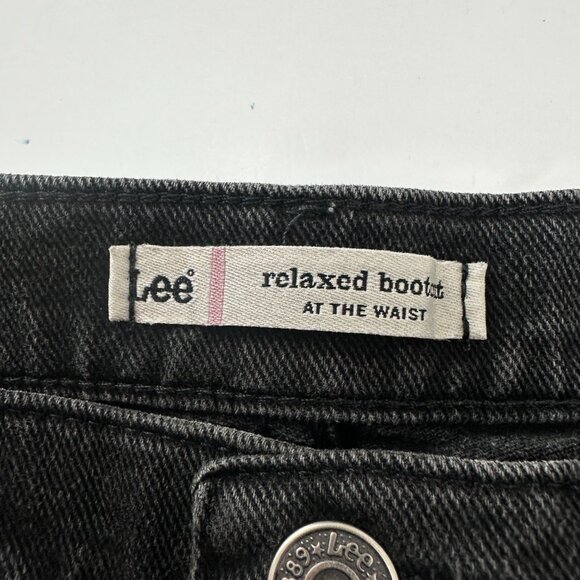 Lee Relaxed Bootcut At the waist Women's size 16P Black Denim Jeans - Picture 3 of 5